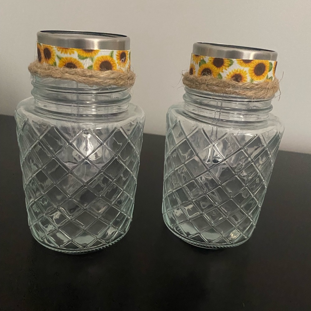 Sunflower Accent Glass Jars